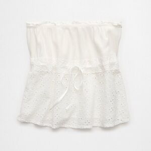 American Eagle Outfitters Babydoll White Eyelet Tube Top